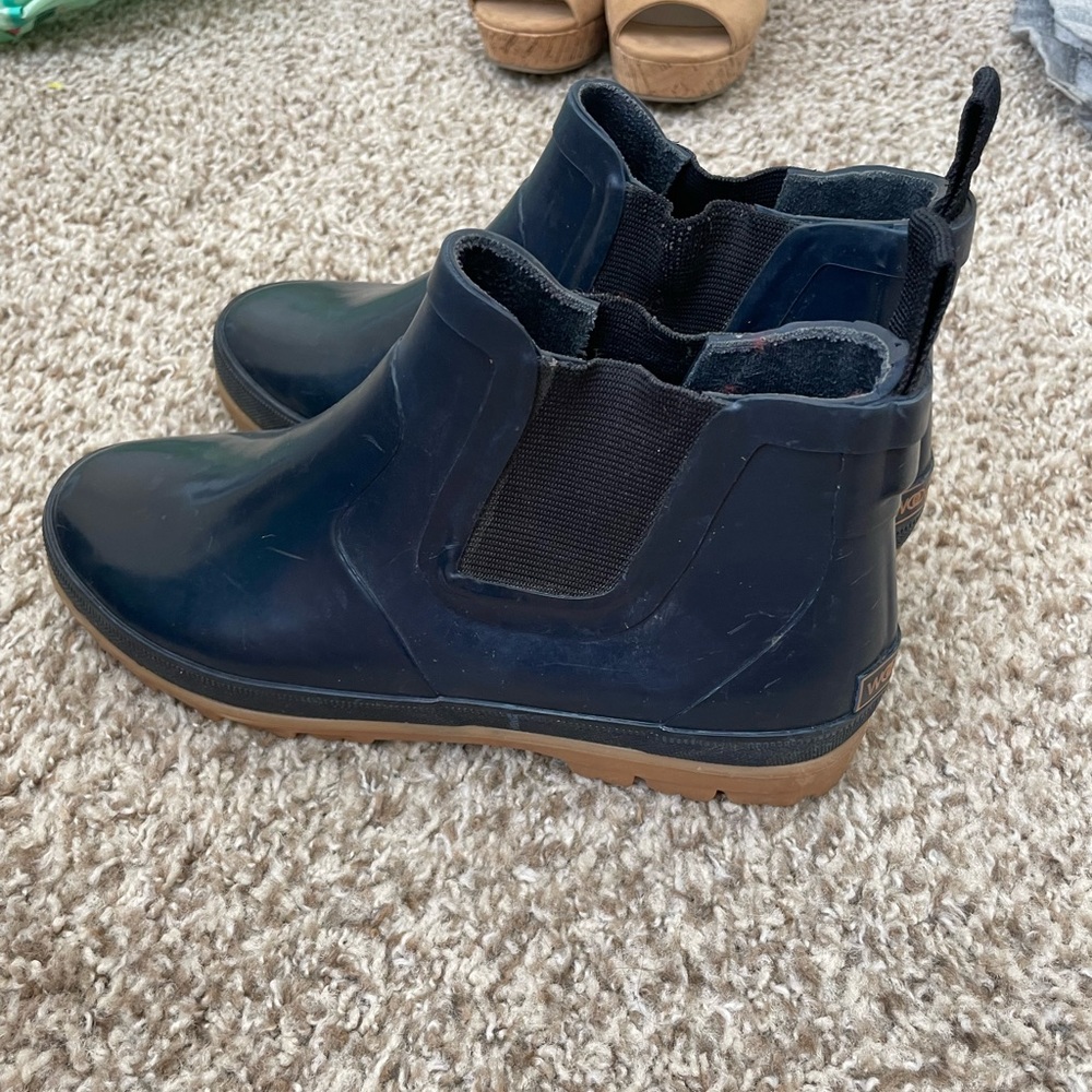 blue rain boots